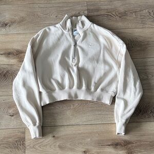 Nike Phoenix Fleece Cropped Quarter-Zip Pullover